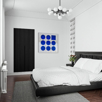 Décoration d'intérieur, art déco moderne, bleu Klein, panneau suspendu encadré, peinture décorative, art mural géométrique minimaliste