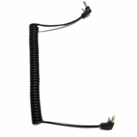 Noir 5521 tête incurvée câble d'alimentation cc 2core adaptateur de prise à ressort conducteur en cuivre câble adaptateur de charge fil de câble en spirale