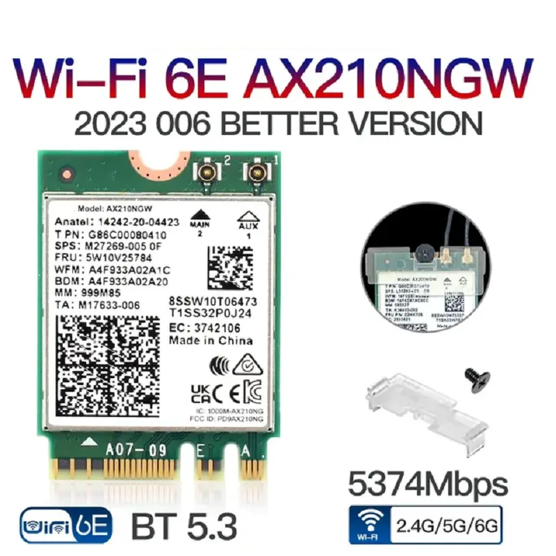 AX210NGWワイヤレスネットワークカードWiFi6EAX210 AX200 NGW AX200 BE200 WIFI7 AX200 WIFI6