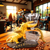 Service à thé en verre borosilicate haute résistance Tiger, pour usage domestique, avec infuseur automatique et tasse à couvercle magnétique