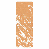 Tapis de yoga en liège imprimé blanc, caoutchouc naturel, 5 mm, absorbant la transpiration, antidérapant, respectueux de l'environnement, amortissant les chocs, tapis de fitness