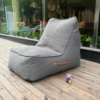Fauteuil pouf convertible moderne d'intérieur à une place avec dossier haut