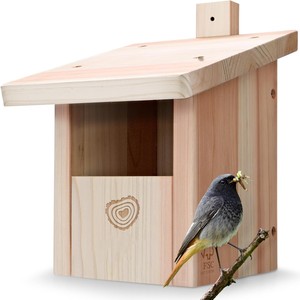 Nichoir suspendu en bois d'extérieur avec boîte imbriquée Style industriel Nichoir pour l'observation des oiseaux Liquidation de Noël Logo personnalisable - Product Image 6