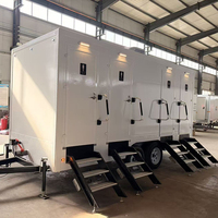 Remorque de toilettes mobiles de luxe à 4 postes, pour camping, caravane, à vendre en Europe/USA