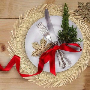 Venta al por mayor de manteles individuales de paja bohemios con flecos de algas marinas tapete de copa redonda para fiesta/boda vajilla decoraciones para el hogar - Product Image 2