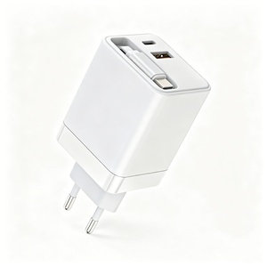 40W 65W Multi function charger GaN AC Wall Mounted Travel Charger with USB A USB C PD ports and EU US US <b>UK</b> plugs - Product Image 6