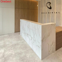 Meubles de bureau de réception en pierre de marbre artificiel de style industriel rétro moderne de haute qualité pour les soins dentaires
