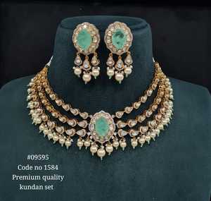 Elegant Victorian <b>Necklace</b> Design 09595 Traditional <b>Statement</b> Jewelry for Wedding Festive Party and Bridal Wear - Product Image 2