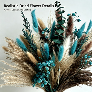 Ramo de Flores Secas Naturales Multitono de Hierba de Pampas, <span class=keywords><strong>Eucalipto</strong></span> y Rosa, Decoración de Mesa para Bodas Estilo Rústico, Accesorio para Fotografí<span class=keywords><strong>a</strong></span> - Product Image 5