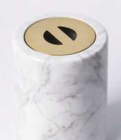 Brûleur à Bakhoor en marbre blanc naturel avec couvercle en métal pour la décoration de la maison, style minimaliste Wabi Sabi, brûleur à encens arabe