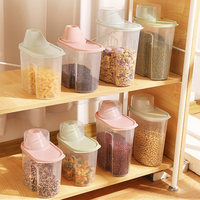 Recipiente para Almacenamiento de Granos, Taza Medidora, Organizador de Alimentos, Recipiente Hermético para Productos Secos, Contenedor para Arroz, Organizador de Cocina, Libre de BPA, PP, 3-6L