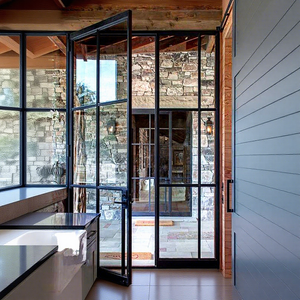 Portes intérieures battantes en acier à double vitrage trempé, isolation <span class=keywords><strong>phonique</strong></span> et économie <span class=keywords><strong>d</strong></span>'énergie, directement de l'usine - Product Image 1