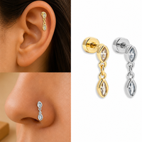 ZUOLA Fabricant de bijoux de piercing personnalisés avec logo, plaqué or 18 carats, zircon 5A, titane, pour oreilles, nez, lèvres, vente en gros