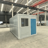 Casa Contenedor Plegable de Estructura de Acero Resistente, Casa Móvil Modular Prefabricada para Refugio de Emergencia