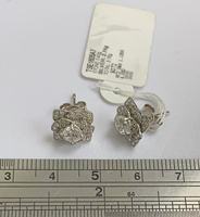 Anting-anting wanita perak murni 925 yang dapat disesuaikan dengan bentuk bunga tiga dimensi untuk hadiah sehari-hari dan pernikahan.