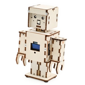 OKYN-Y2443 <b>Wooden</b> Intelligent Voice Robot DIY Assembly <b>Model</b> STEM Science <b>Kit</b> Student Programming Learning Toy Wholesale - Product Image 3