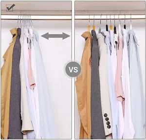 Charisma Durable <span class=keywords><strong>Plastic</strong></span> Kleiderbügel mit rutsch festen Pads Platzsparender Easy Slide Organizer für die Verwendung im Schlafzimmer - Product Image 6