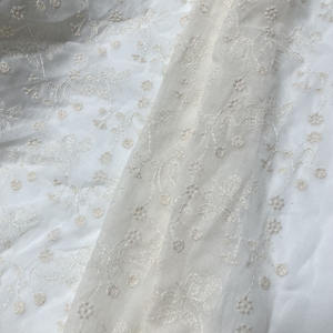 Tela bordada lisa de alta calidad, hilo de algodón, tela bordada Floral <span class=keywords><strong>para</strong></span> mujeres, prendas de verano - Product Image 6