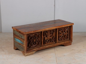 Premium Wooden <b>Trunk</b> <b>Storage</b> Box Furniture <b>Large</b> Capacity <b>Storage</b> Chest with Lid for Home Bedroom Living Room and Apartment - Product Image 1