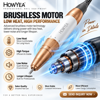 HOWYEA Perceuse à ongles sans fil 40000 tr/min manucure professionnelle Efile pour la maison et le salon avec six bandes de ponçage et forets