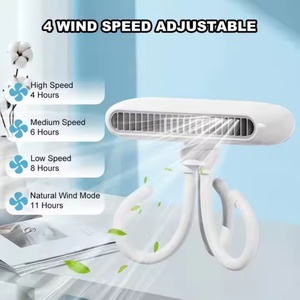 Ventilateur portable USB rechargeable 2400 mAh en forme de pieuvre pour poussette, maison, bureau et voiture – Petit ventilateur durable en plastique alimenté par batterie - Product Image 3