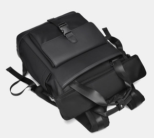 15.6" Large Waterproof Eco-Friendly Nylon Zipper Closure Portable Unisex <b>Backpack</b> Arcuate Shoulder <b>Strap</b> Large Capacity - Product Image 2