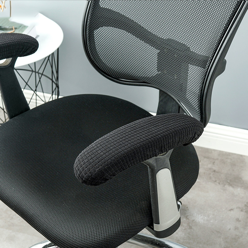 Removable four season office swivel chair seat cover case with headrest covers computer chair cover black hotsell
