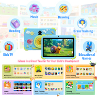 Tablette PC pour enfants de 7 pouces avec double caméra, machine d'apprentissage et de divertissement tout-en-un 3D en bleu/rose, capacité de mémoire de 2 Go, nouvelle
