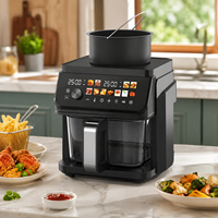 Friteuse à air chaud 5L à induction, double alimentation, 11 programmes prédéfinis, contrôle tactile, avec panier vapeur, pour usage domestique - Offre Spéciale