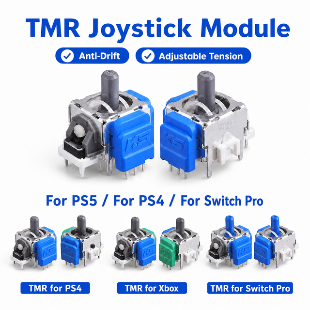 K-Silver JS13 Pro+ TMR Magnetic Joystick Module Anti-Drift Analog Stick Sensor for PS5/Edge for PS4 for Xbox One Controller