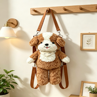 Tas Selempang Anjing Trendy Model Boucle, Tas Hewan Modis dengan Tali yang Dapat Disesuaikan untuk Penggunaan Sehari-hari