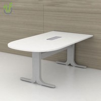 Table de conférence vidéo modulaire semi-ovale extensible IULTRA moderne pour espace de travail, en MDF écologique, idéale pour les écoles