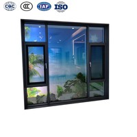 Ventanas a Prueba de Huracanes con Vidrio Templado Resistente a Impactos, Ventanas Antirrobo Negras, Perfiles de Aluminio con Aislamiento Térmico, Ventana Abatible