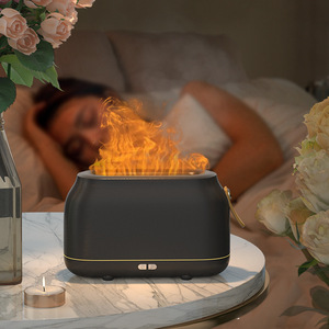 Desktop Home <b>Humidifier</b> With Simulated Flame USB Silent Ultrasonic Fog Ambient Light Essential Oil Aroma Diffuser - Product Image 2