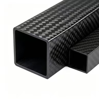 Tube carré en fibre de carbone brillant à haute rigidité, disponible en gros, usinable par CNC pour prototypes aérospatiaux