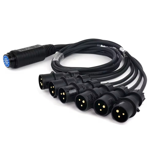 ABCCABLS Stage Powercon Y Splitter Cable 1 Input 6 Outputs Industrial Power Distribution Cord Lighting Audio Equipment 125V IP65