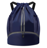 Sac à dos de sport extérieur personnalisé, durable, imperméable, écologique, tendance, avec fermeture à cordon et compartiment à chaussures en polyester