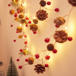 Christmas String Lights With Pinecones And Berries White Led <b>Battery</b> <b>Operated</b> For Holiday Decorations - Product Image 2