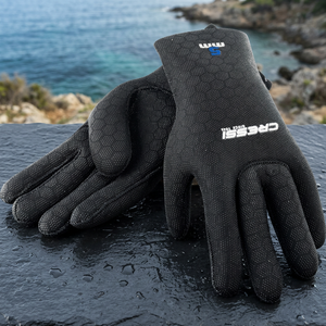 Guanti CRESSI ad alta elasticità per sport acquatici e immersioni, blu con logo, neri, 2,5 mm, modello XLX475704, prodotti in KH - Product Image 2