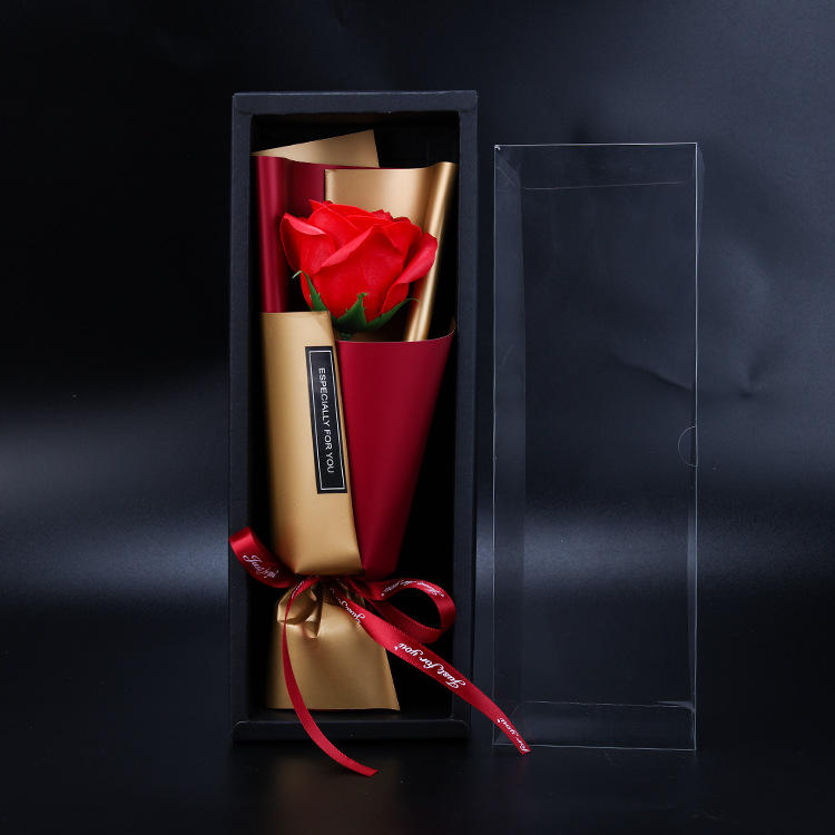 Nouveau coffret cadeau en PVC + grand rouge simple à cinq couches