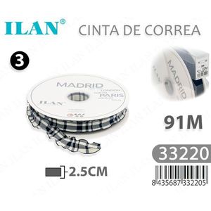 ILAN Nastro Decorativo 2.5Cm 91M con Motivo a Quadri Madrid per Artigianato e Decorazione - Product Image 3