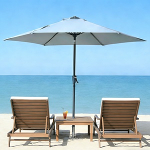 Parasol Plegable Impermeable de 2.3m con Mástil Central, Manivela de Elevación e Inclinación Manual para Hoteles y Parques DC-UM-226 2.3m Central P - Product Image 1