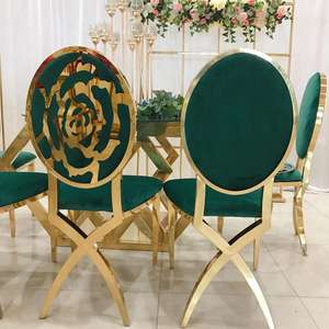 Zarif kadife Modern ziyafet sandalye düğün yemek için paslanmaz çelik değiştirilebilir geri otel oturma odaları için kiralama - Product Image 4