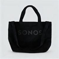 Bolsa de Tela Negra Extra Grande Resistente para Viajes Promocionales, con Logotipo Personalizado, Lavable, Duradera, Bolsa de Compras de Lona de Algodón