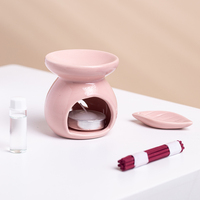 YUANWANG Ensemble brûleur diffuseur de cire parfumée en céramique rose pour décoration de salon