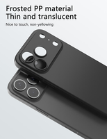 Coque de téléphone ultra-fine mate en PP pour iPhone 18 Series, protection de l'appareil photo surélevée de 0,6 mm, coque de téléphone ajustée et fine