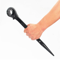 Outils de construction robustes en acier noir de qualité industrielle, clé à cliquet à douille de 19-22 mm, clé à douille pour échafaudage à queue pointue