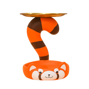 Cute Animal Print Resin Decorative Tray With Panda Design For Home Desktop Use - Product Image 5