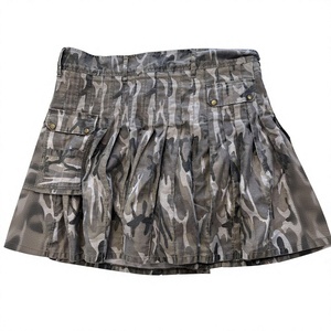 Men's Camouflage Kilt With Cargo Pocket And Buckle Closure Pleated <b>Skirt</b> Regular Fit Cotton Material - Product Image 2