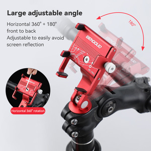 Yueli Bicycle Phone Holder Aluminum Alloy Adjustable Angle Anti-shake Handlebar Mount for <b>Cycling</b> - Product Image 3